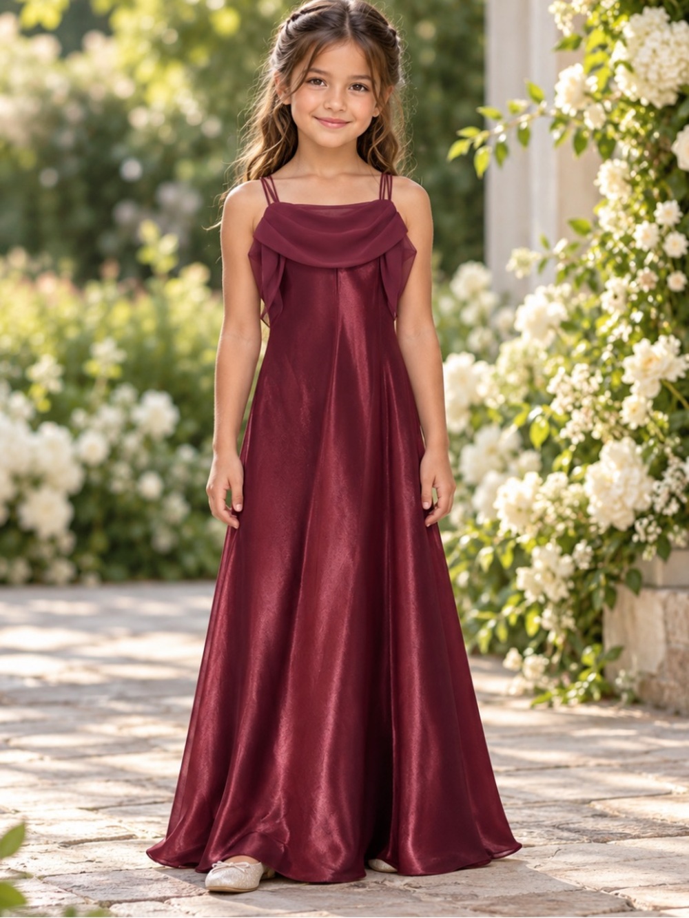 VTG Y2K Alex Boutique Girls Satin Gown Pageant Flower Girl Holiday